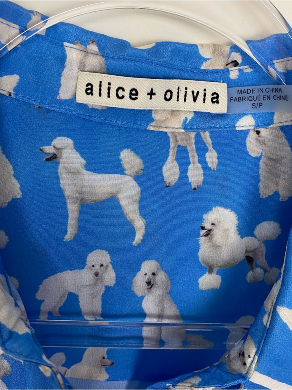 Alice + Olivia "Zimmer" Poodles ruffle blouse S - Picture 16 of 16